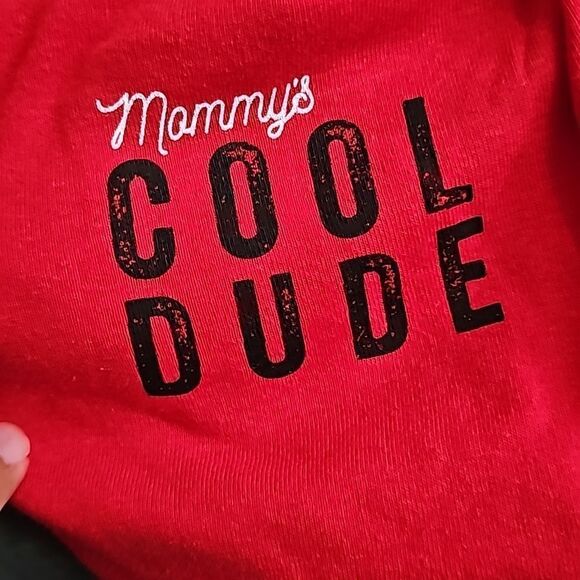 Carter's 3 Piece Set Penguin Bodysuits Pants Mommy's Cool Dude Red White Grey 6M - Picture 3 of 5